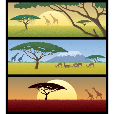 African Landscape Illustrations Templates 124831