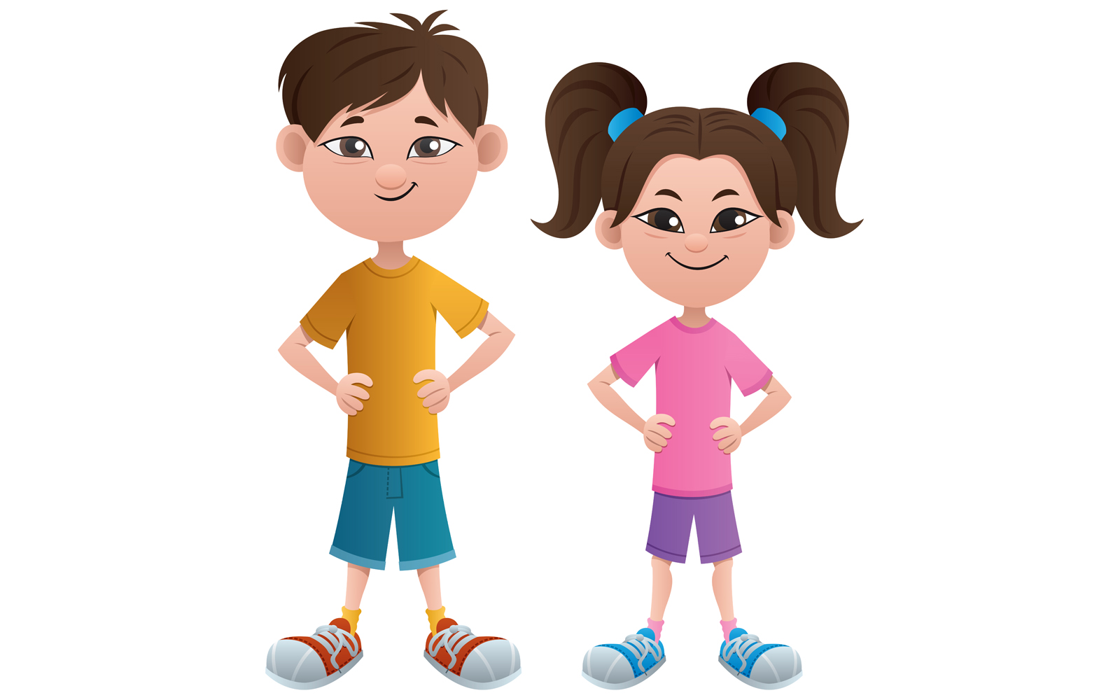 Boy and Girl Asian - Illustration