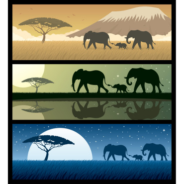 African Landscape Illustrations Templates 124835