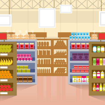 Grocery Shelf Illustrations Templates 124847