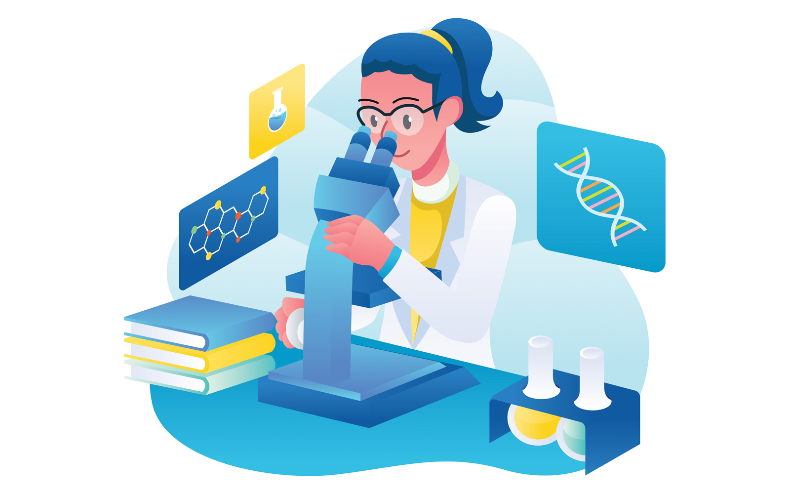 Microbiologist at Work - Illustration