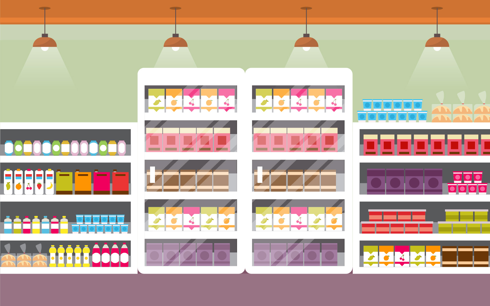 Interior Retail Shelf Store - Illustration