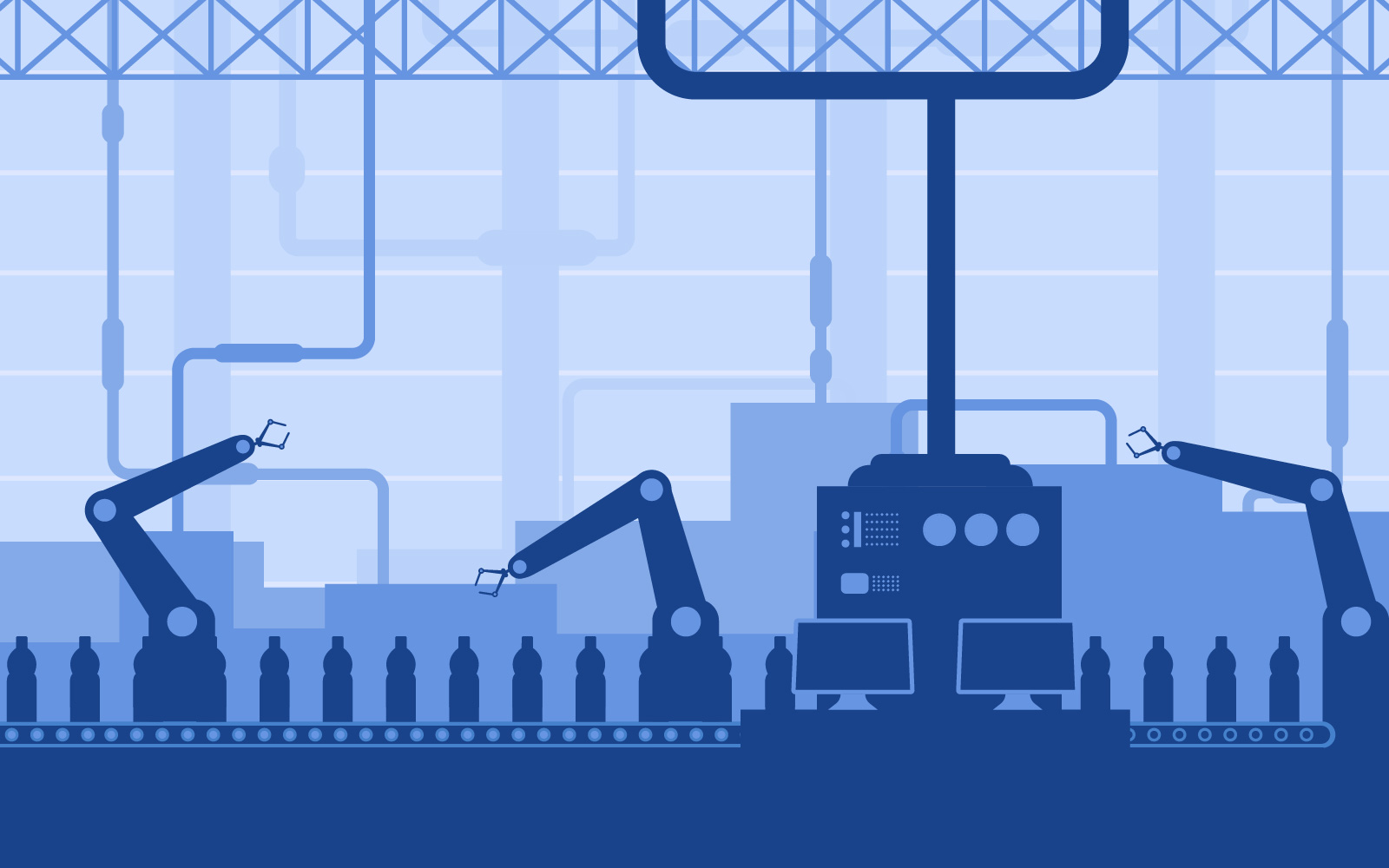 Factory Robotic Assembly - Illustration