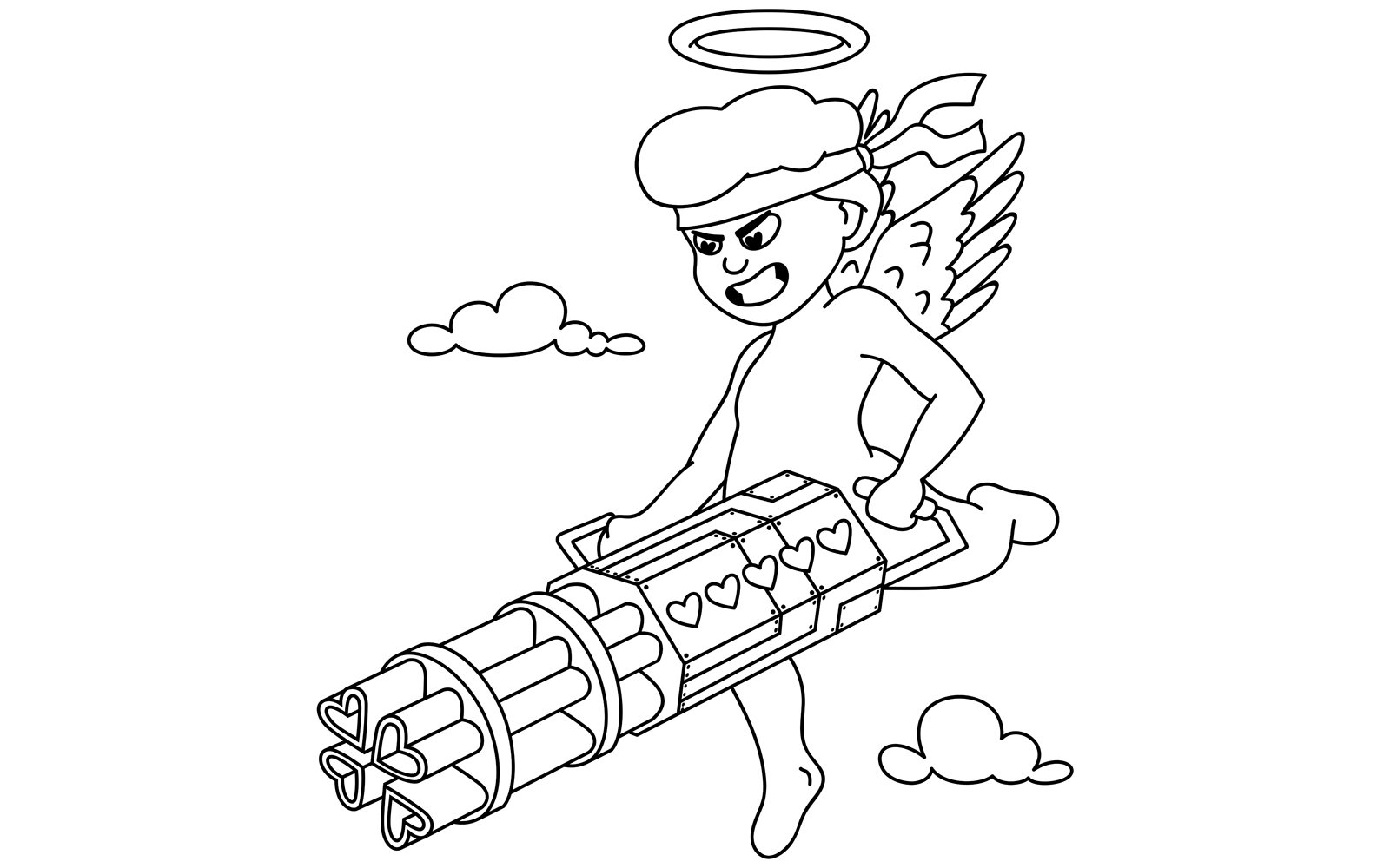 Cupid Line Art - Illustration