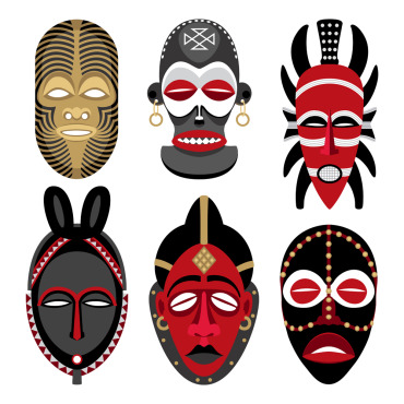 African Mask Illustrations Templates 124882