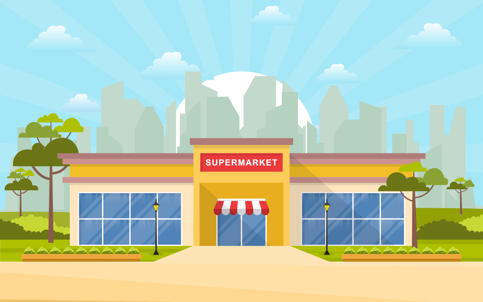 Design Grocery Exterior - Illustration