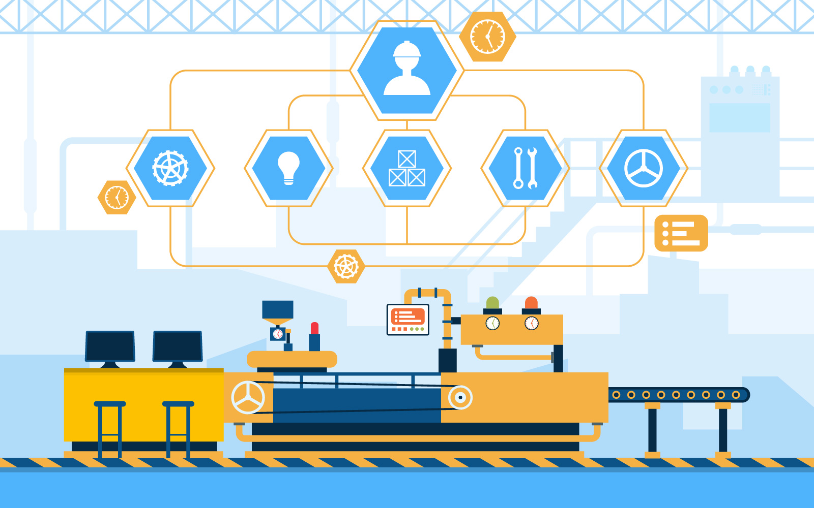 Conveyor Production Robotic - Illustration