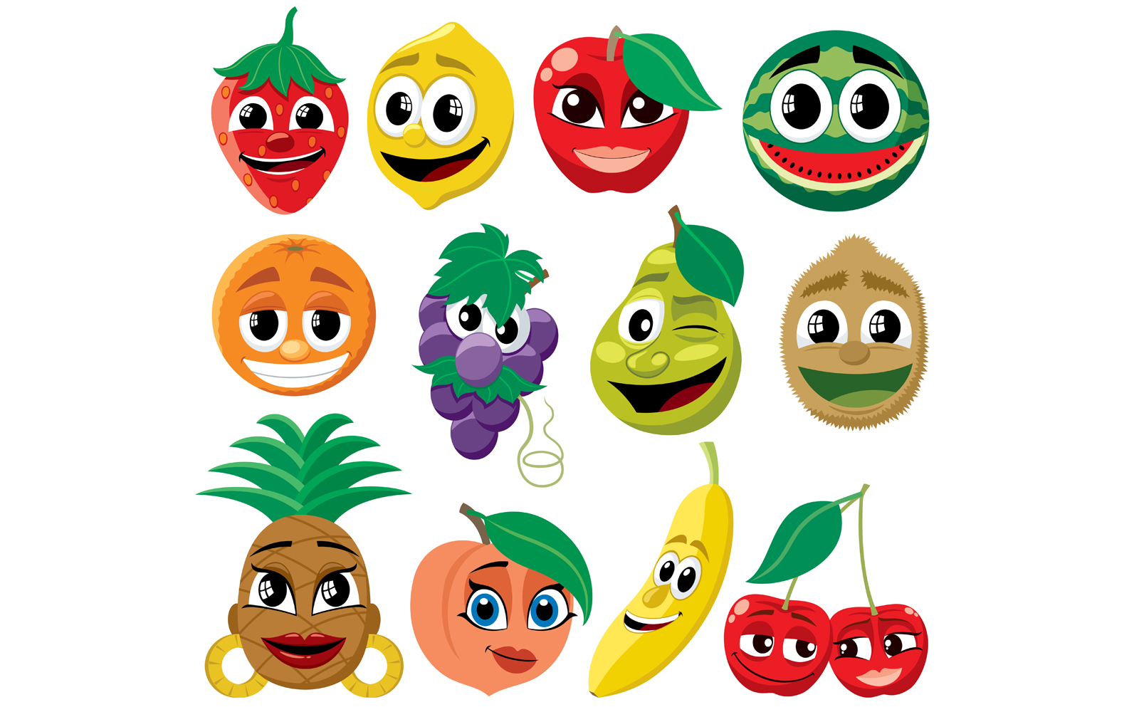 Cartoon Fruits - Illustration