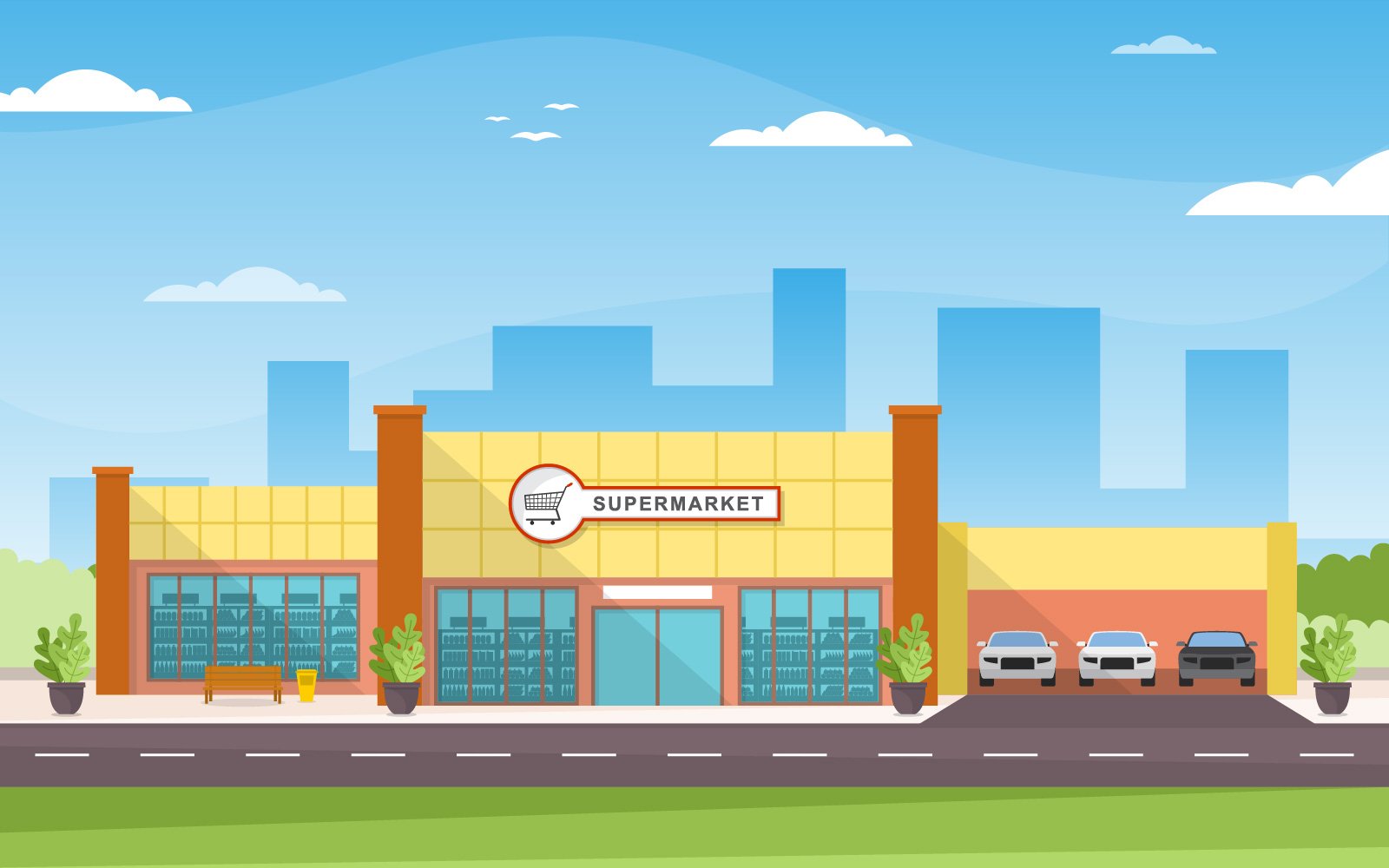 Exterior Store Building - Illustration