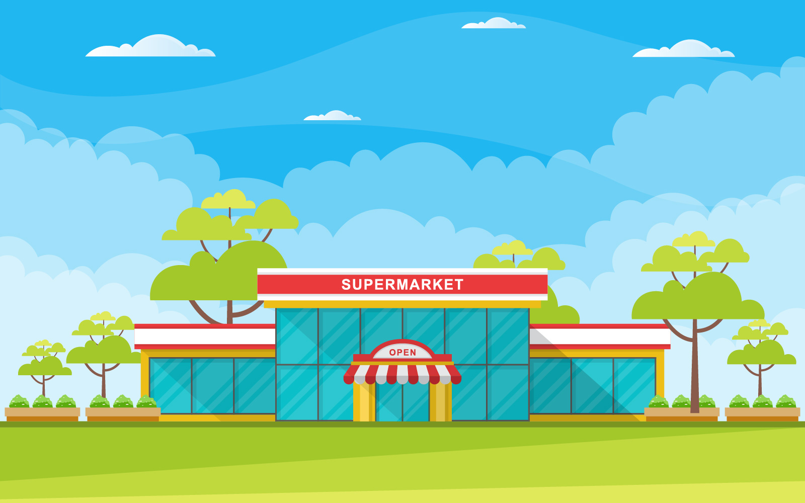 Exterior Modern Shop - Illustration