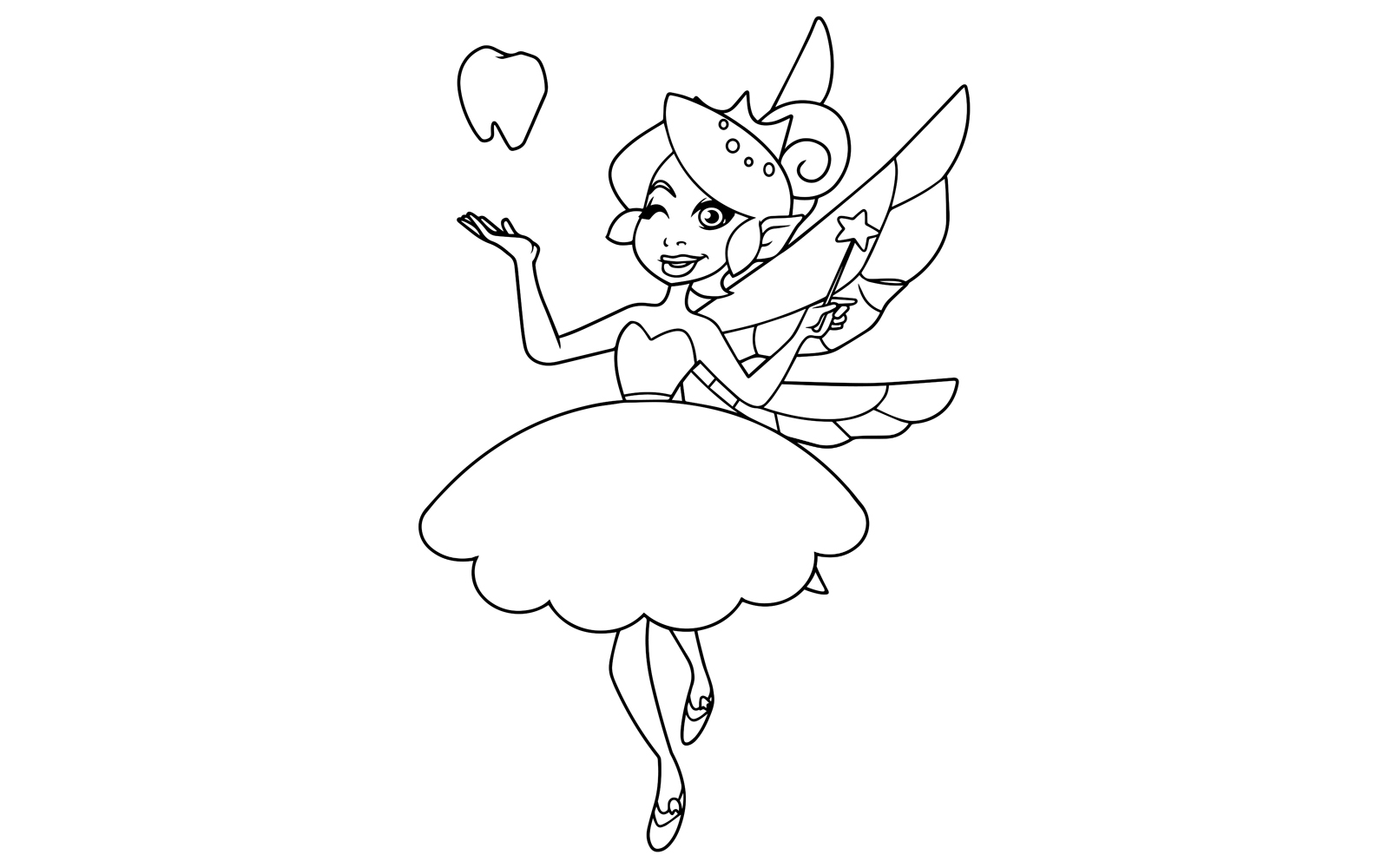 Tooth Fairy Line Art - Illustration