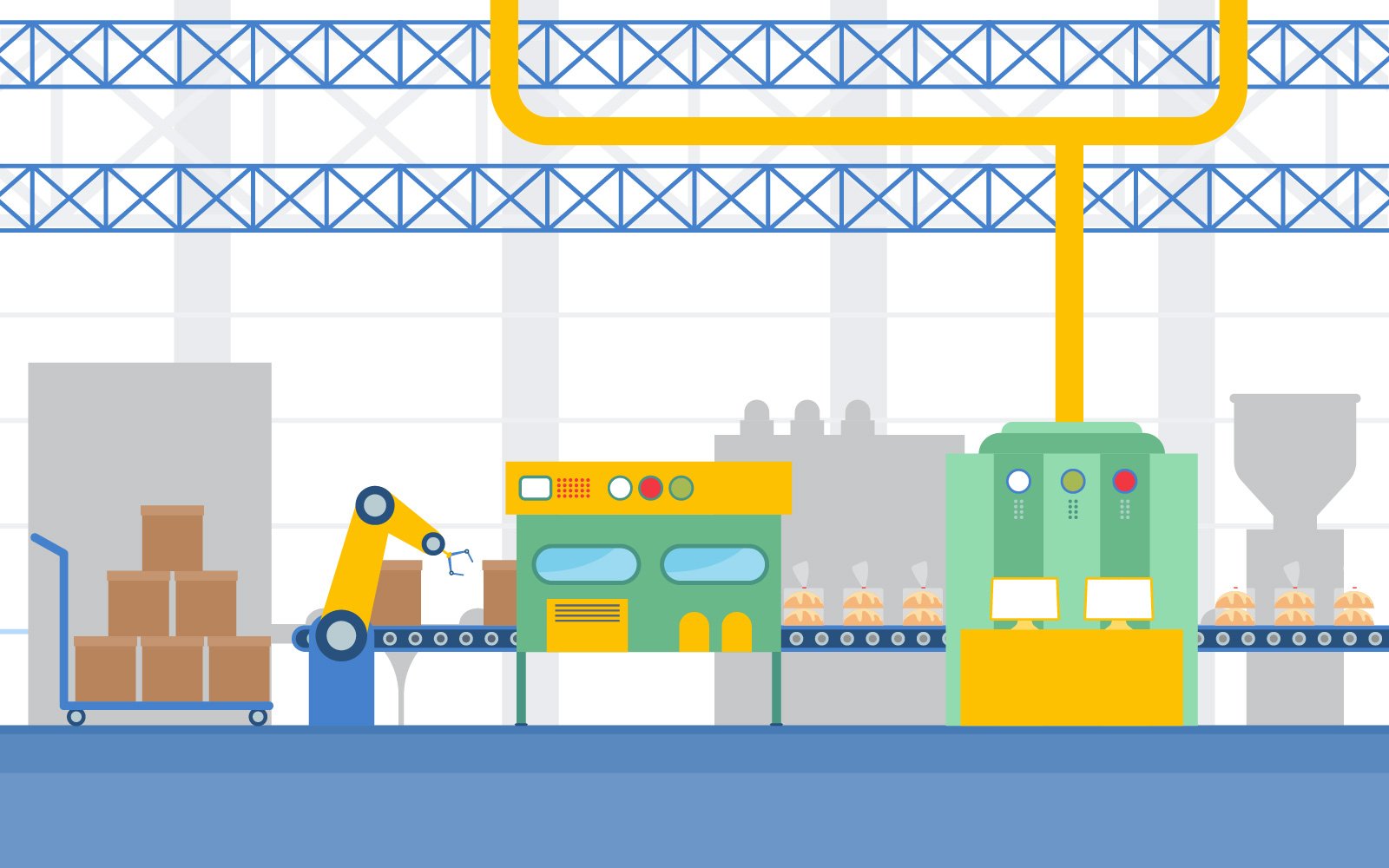 Factory Automatic Production - Illustration