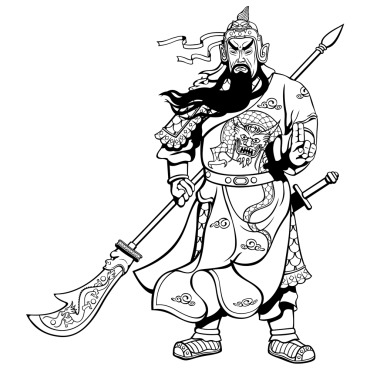 Warrior Chinese Illustrations Templates 125011