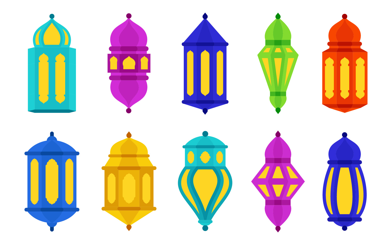 Simple Lantern Set - Vector Image