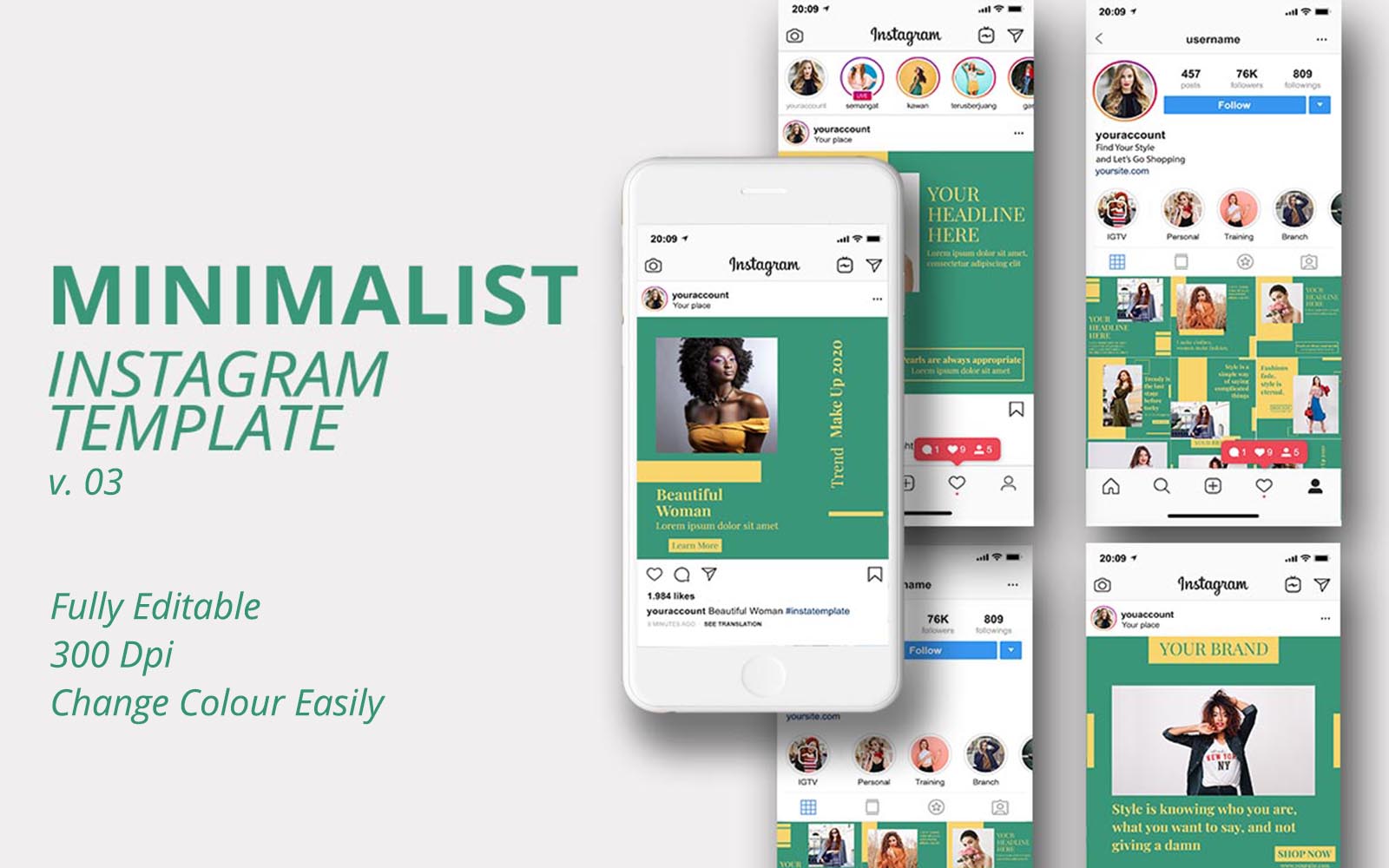 Minimalist Instagram Template v. 03 for Social Media