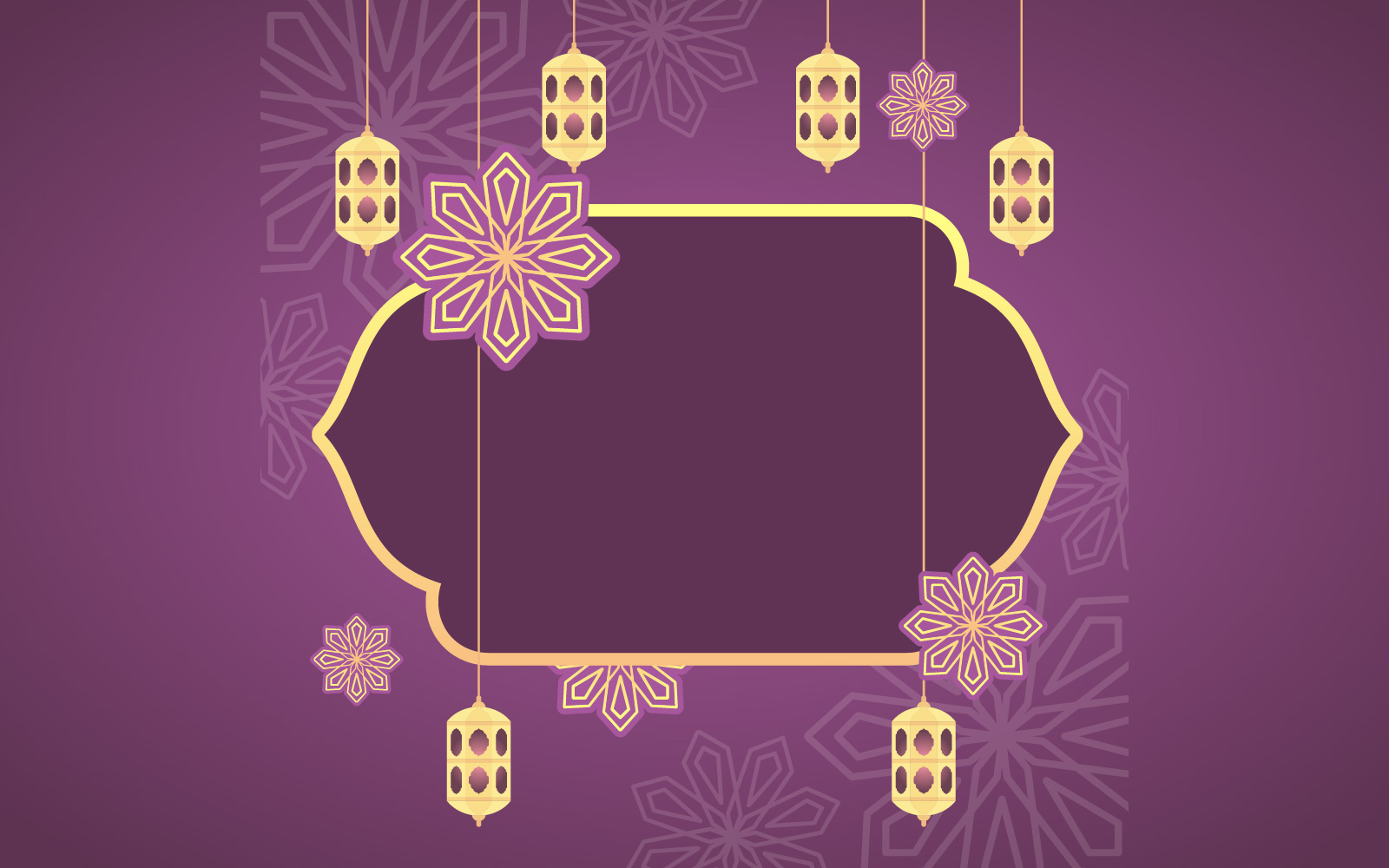 Purple Lantern Ramadan Background