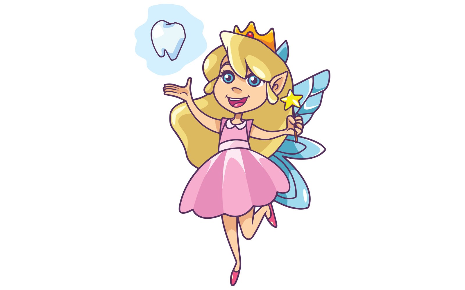 Little Tooth Fairy on White - Illustration