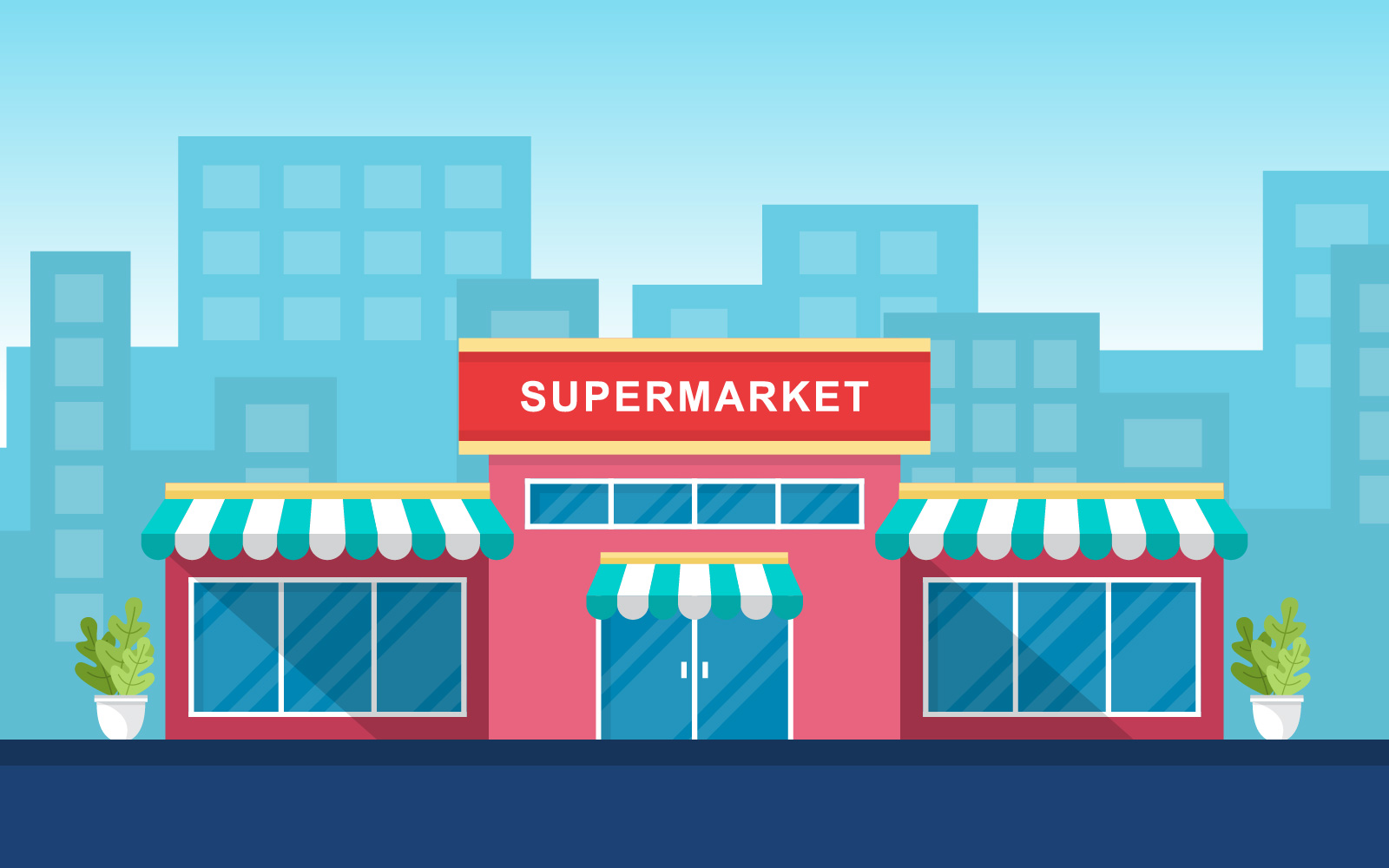 Grocery Retail Exterior - Illustration