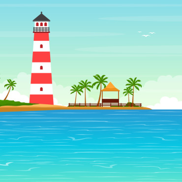 Tropical Beach Illustrations Templates 125159