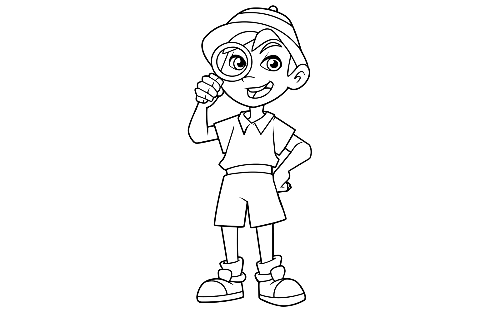 Little Explorer Line Art - Illustration