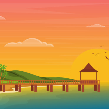 Tropical Beach Illustrations Templates 125173