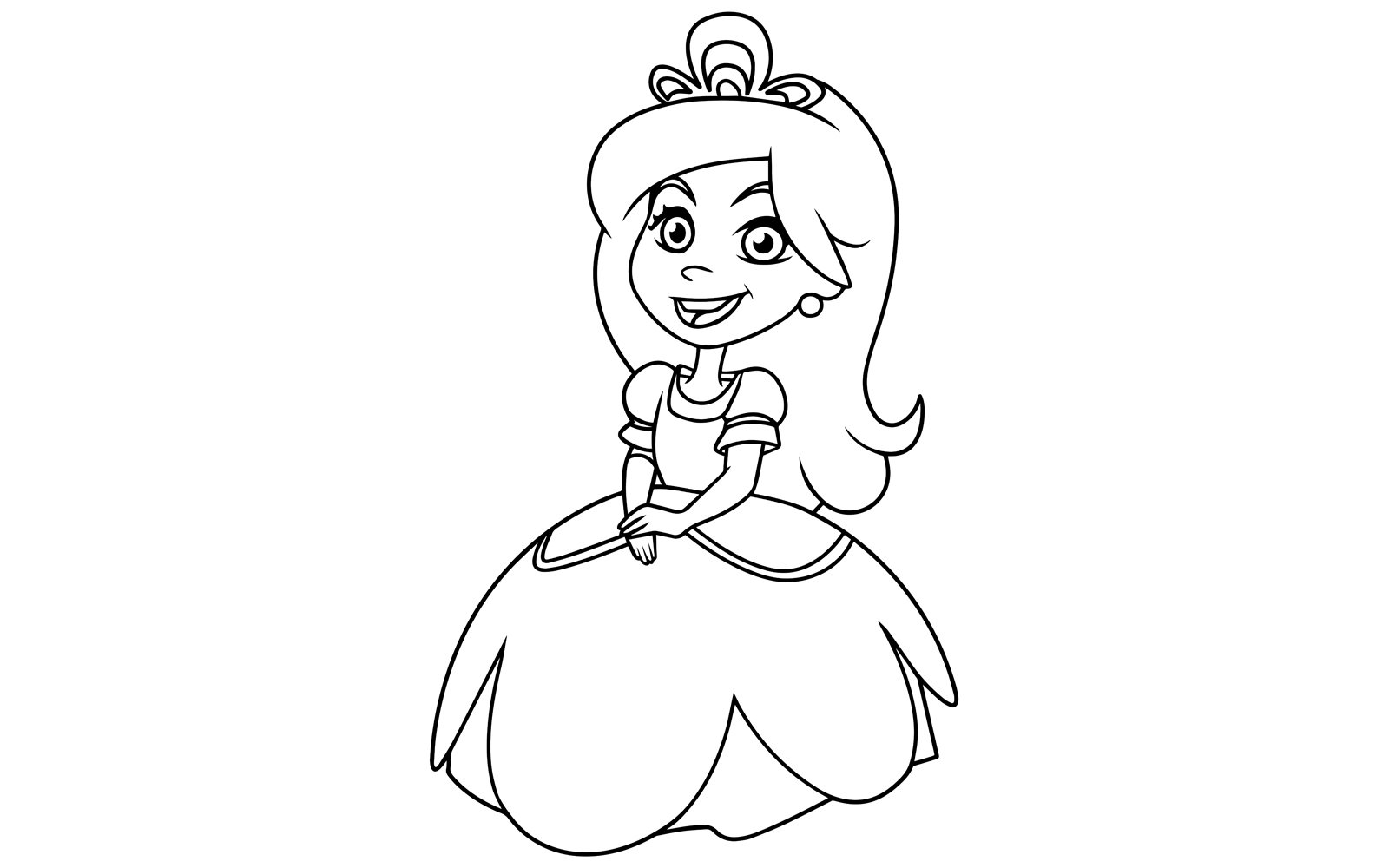 Little Princess Line Art 2 - Illustration