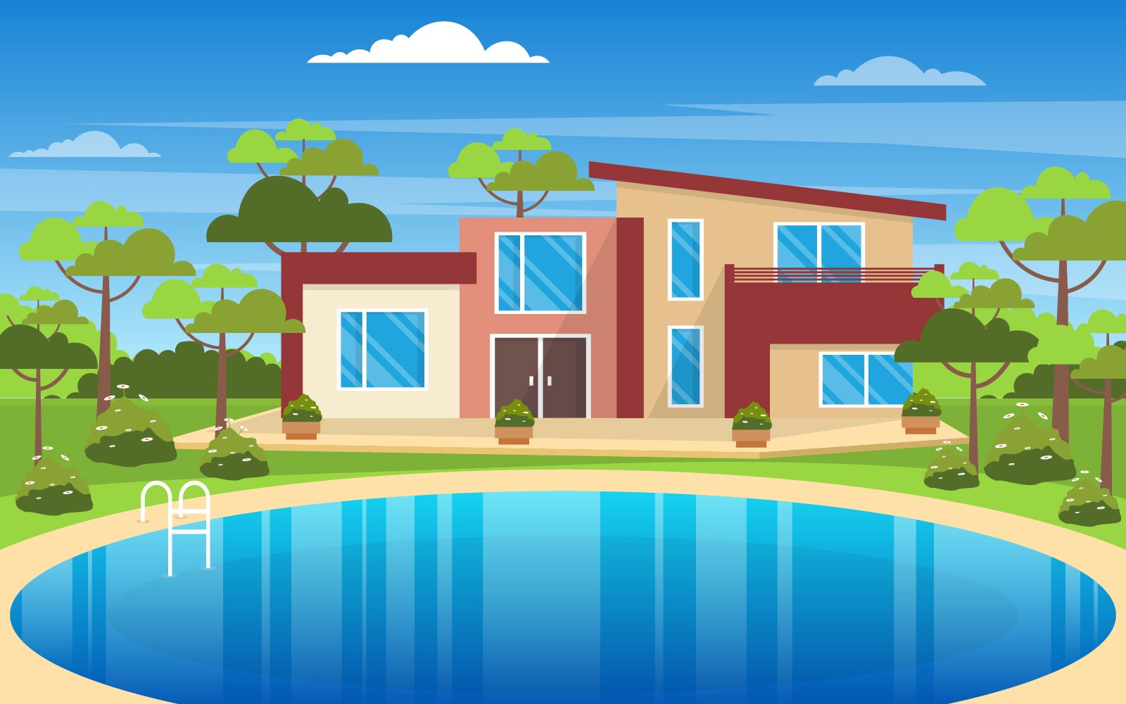 Building Exterior Modern - Illustration