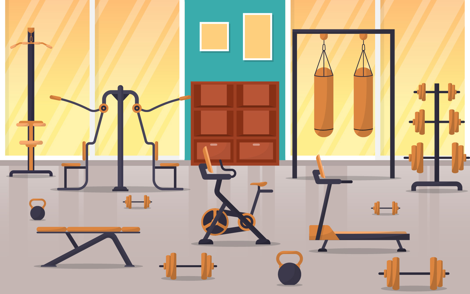 Gym Center Interior - Illustration