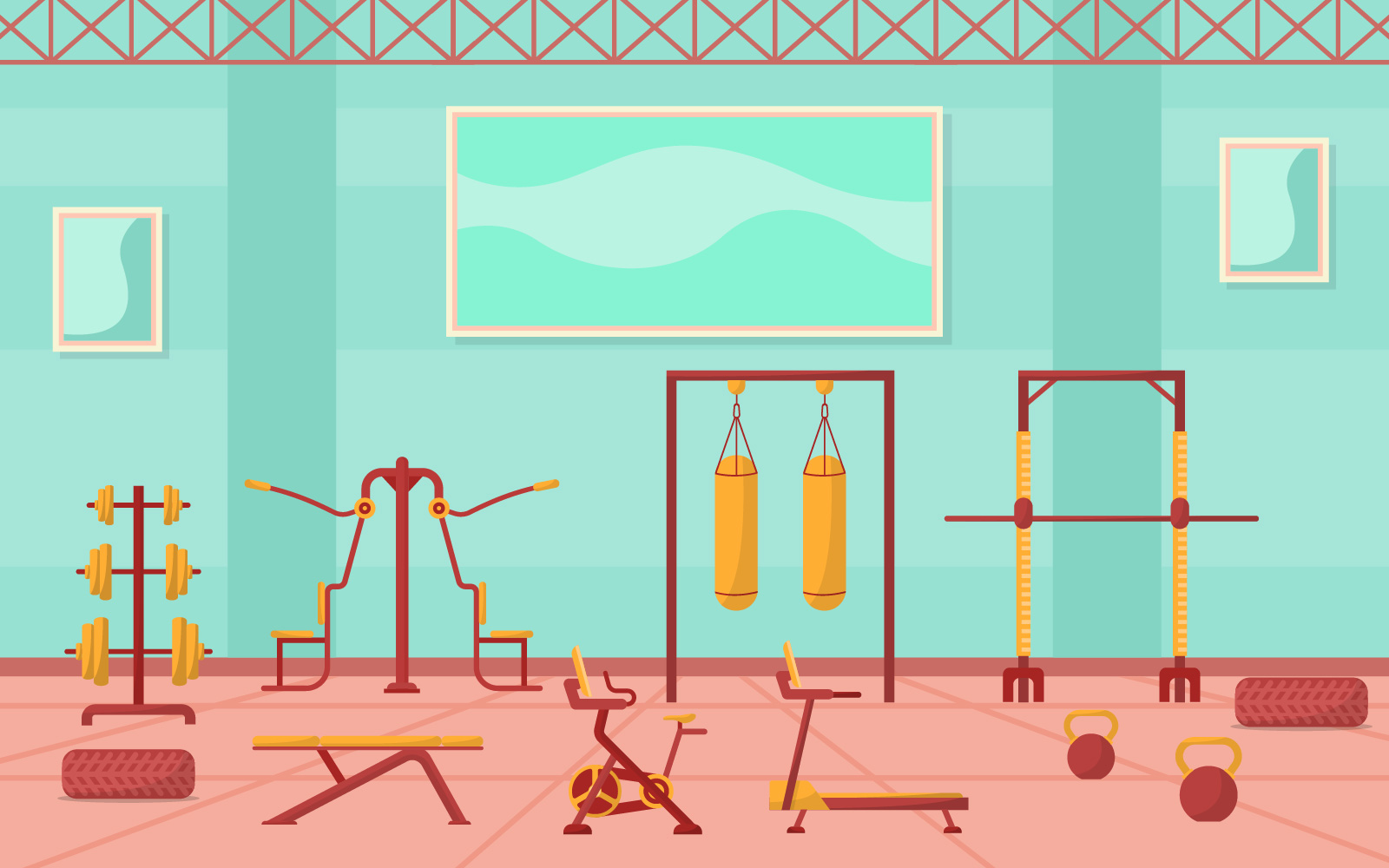 Sport Club Interior - Illustration