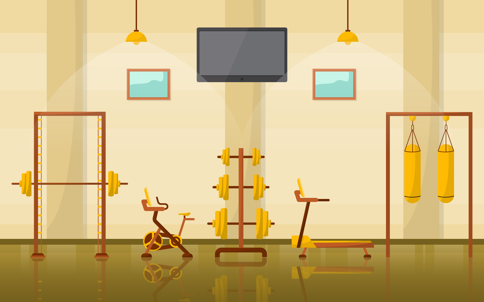 Bodybuilding Interior Center - Illustration