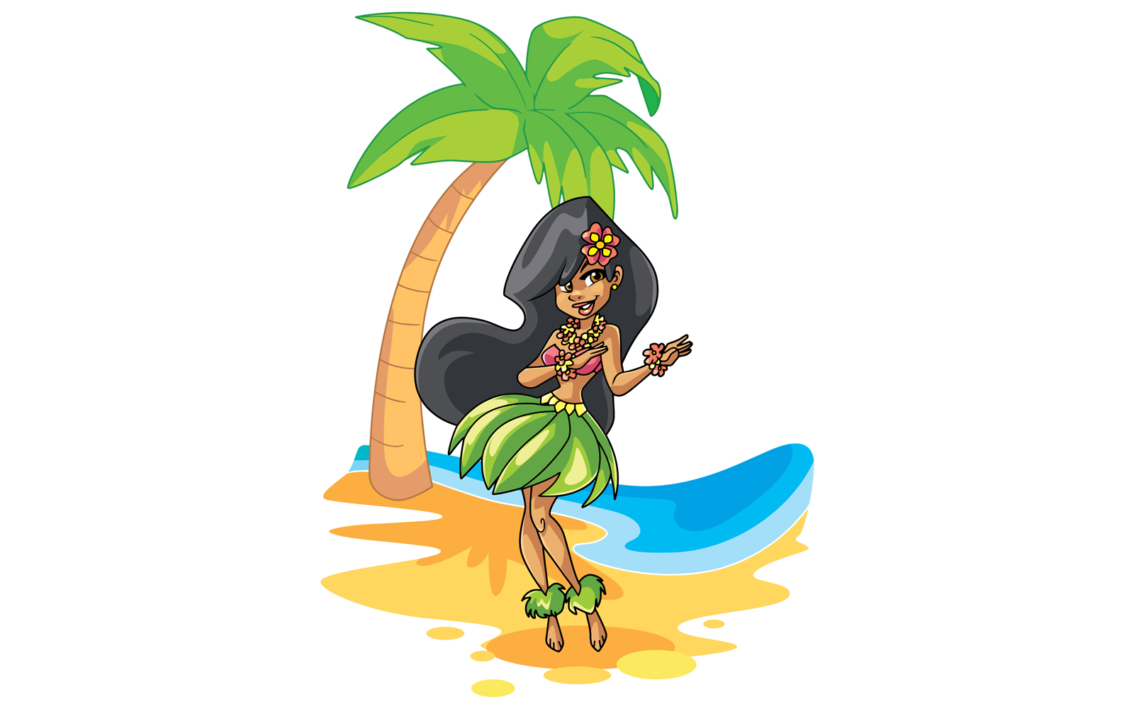 Hula Girl - Illustration