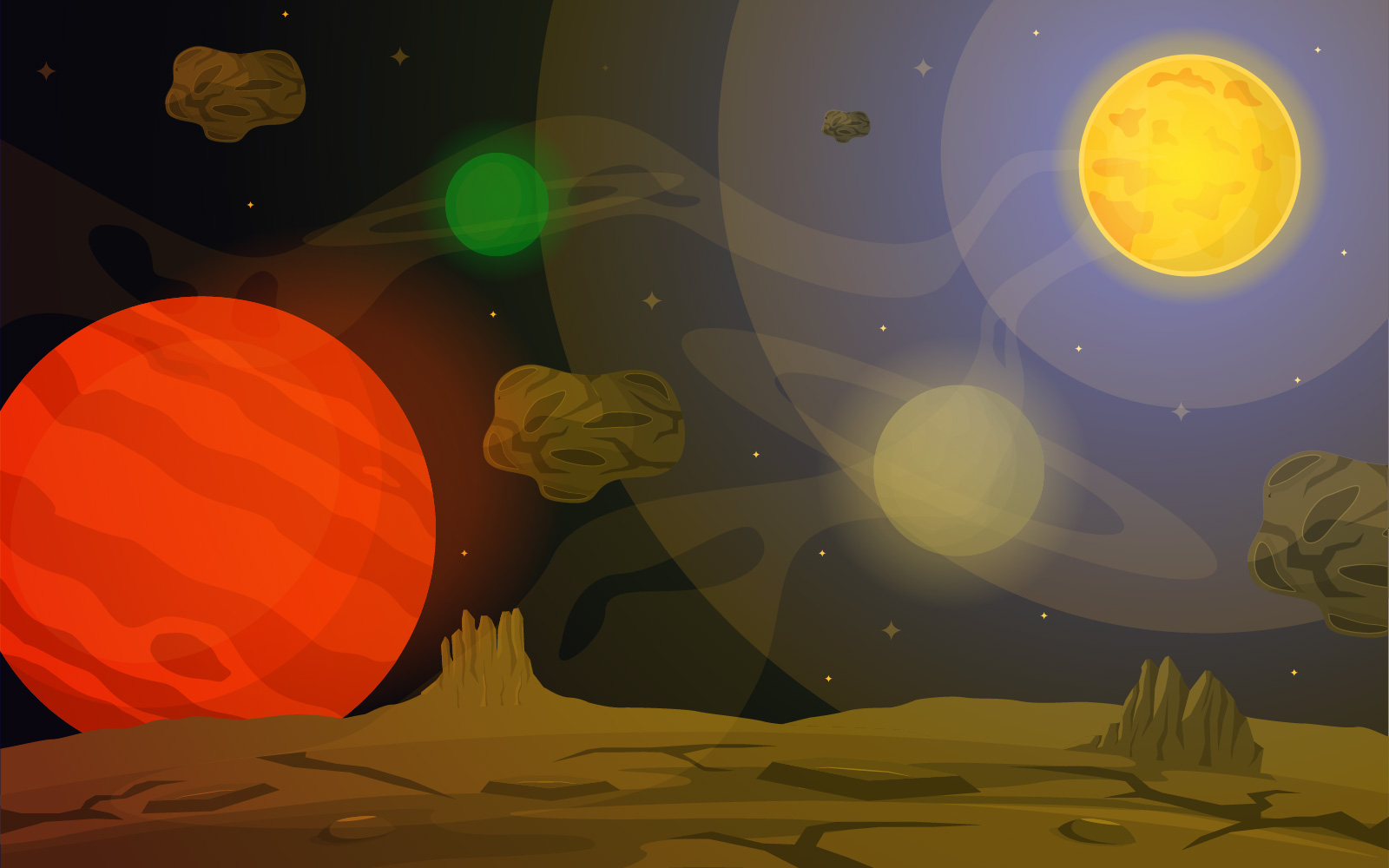 Fantasy Planet Surface - Illustration