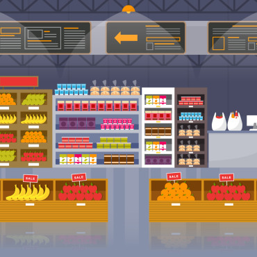 Grocery Shelf Illustrations Templates 125345