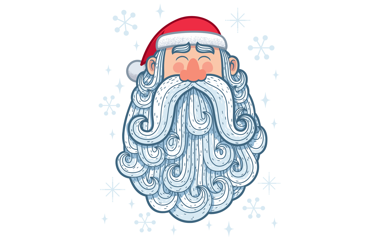 Santa Portrait 2 Happy - Illustration