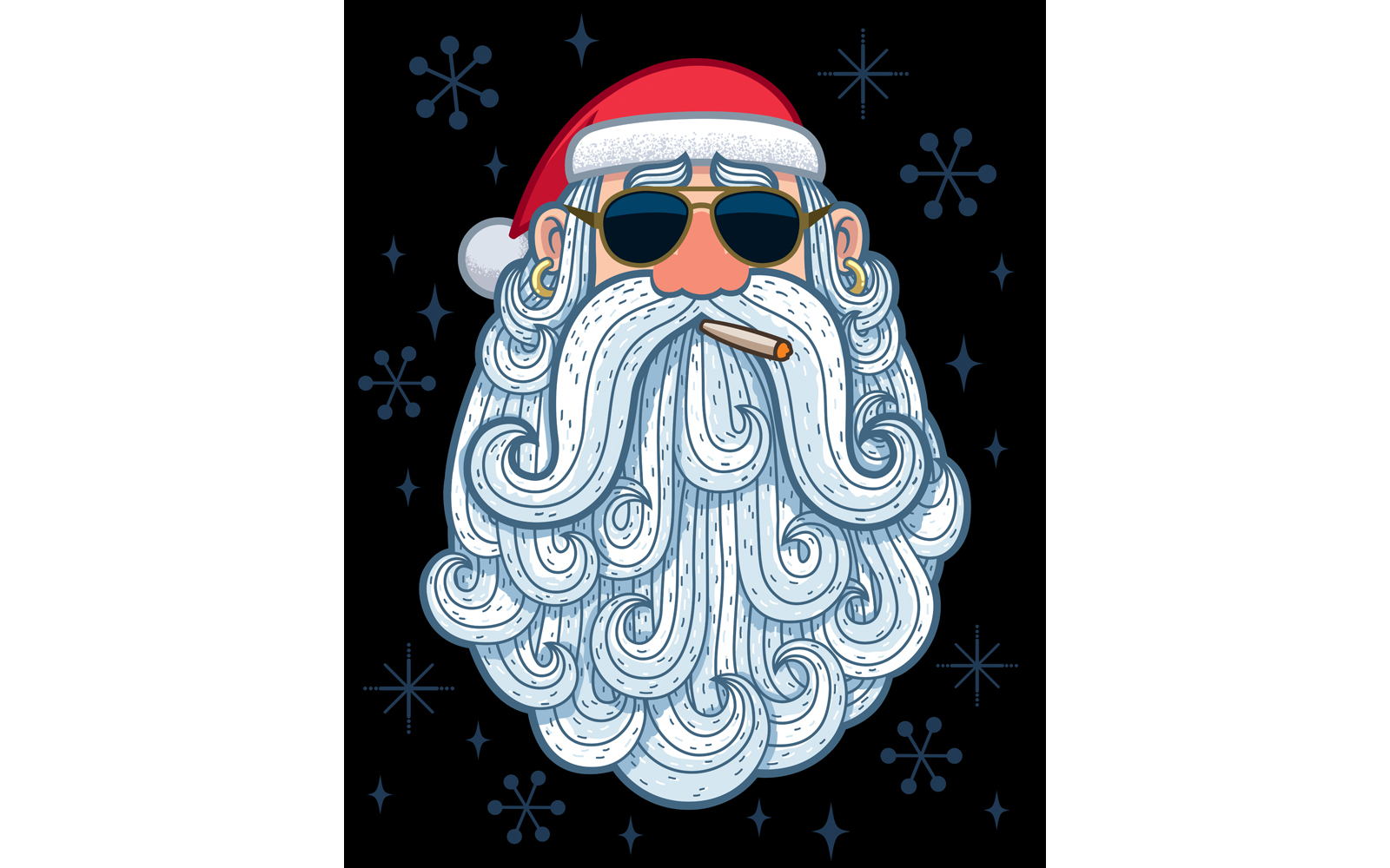 Santa Portrait 3 - Cool - Illustration