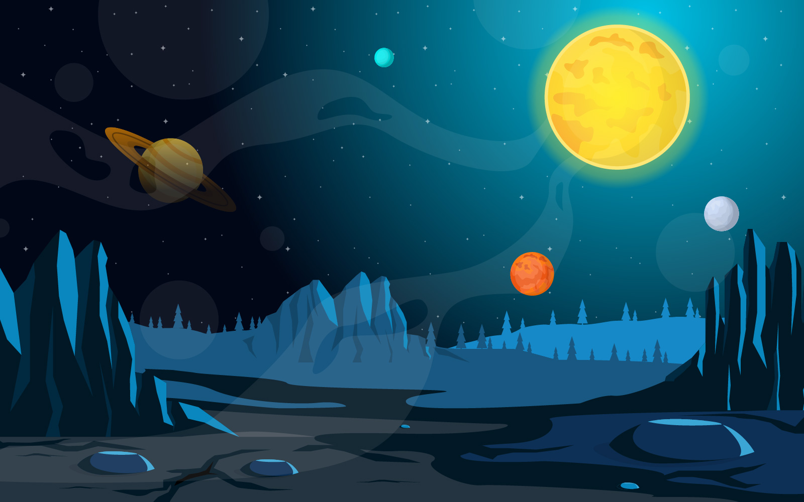 Surface Planet Landscape - Illustration