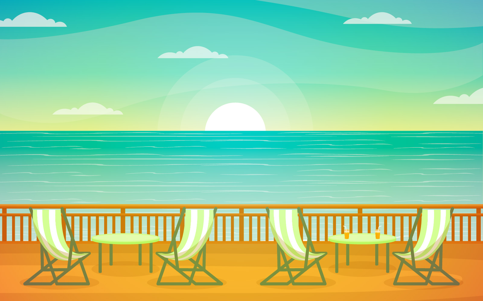 Sea Ocean Landscape - Illustration