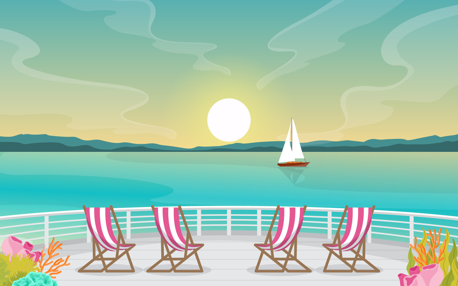 Sunrise Ocean View - Illustration