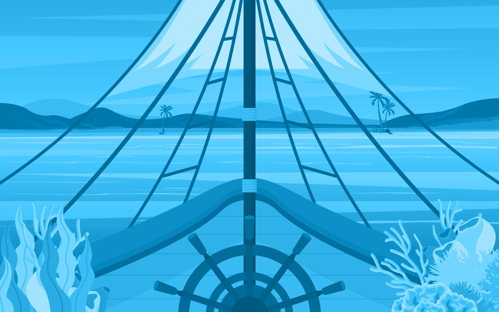 Captain Ship Wheel - Illustration