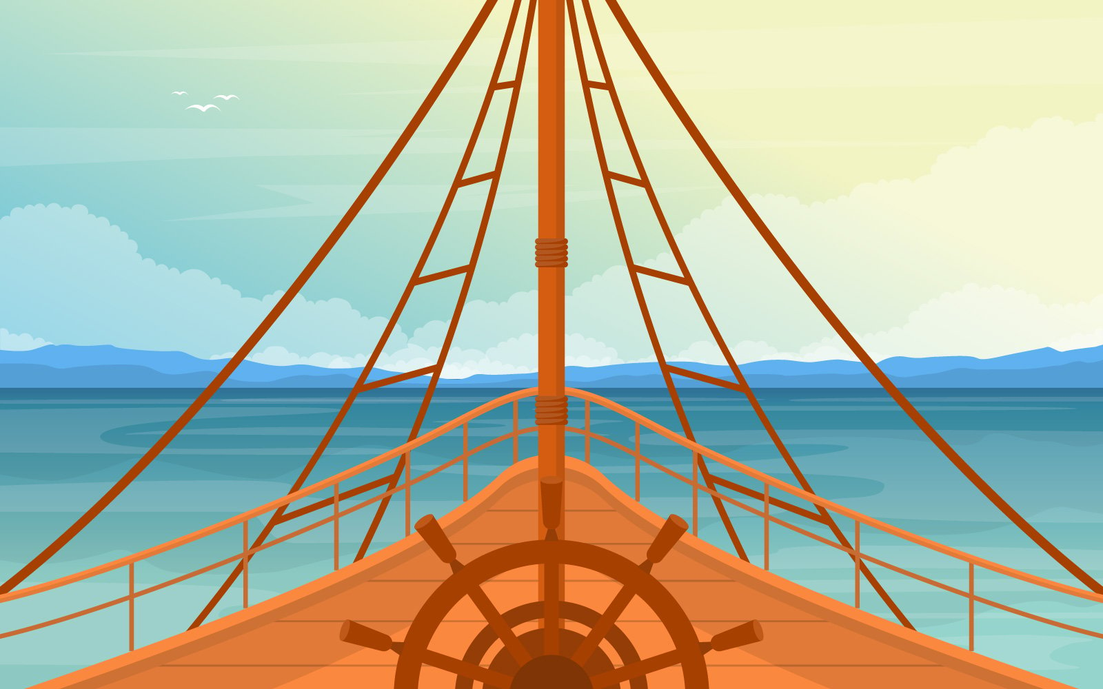 Cruise Ship Wheel - Illustration