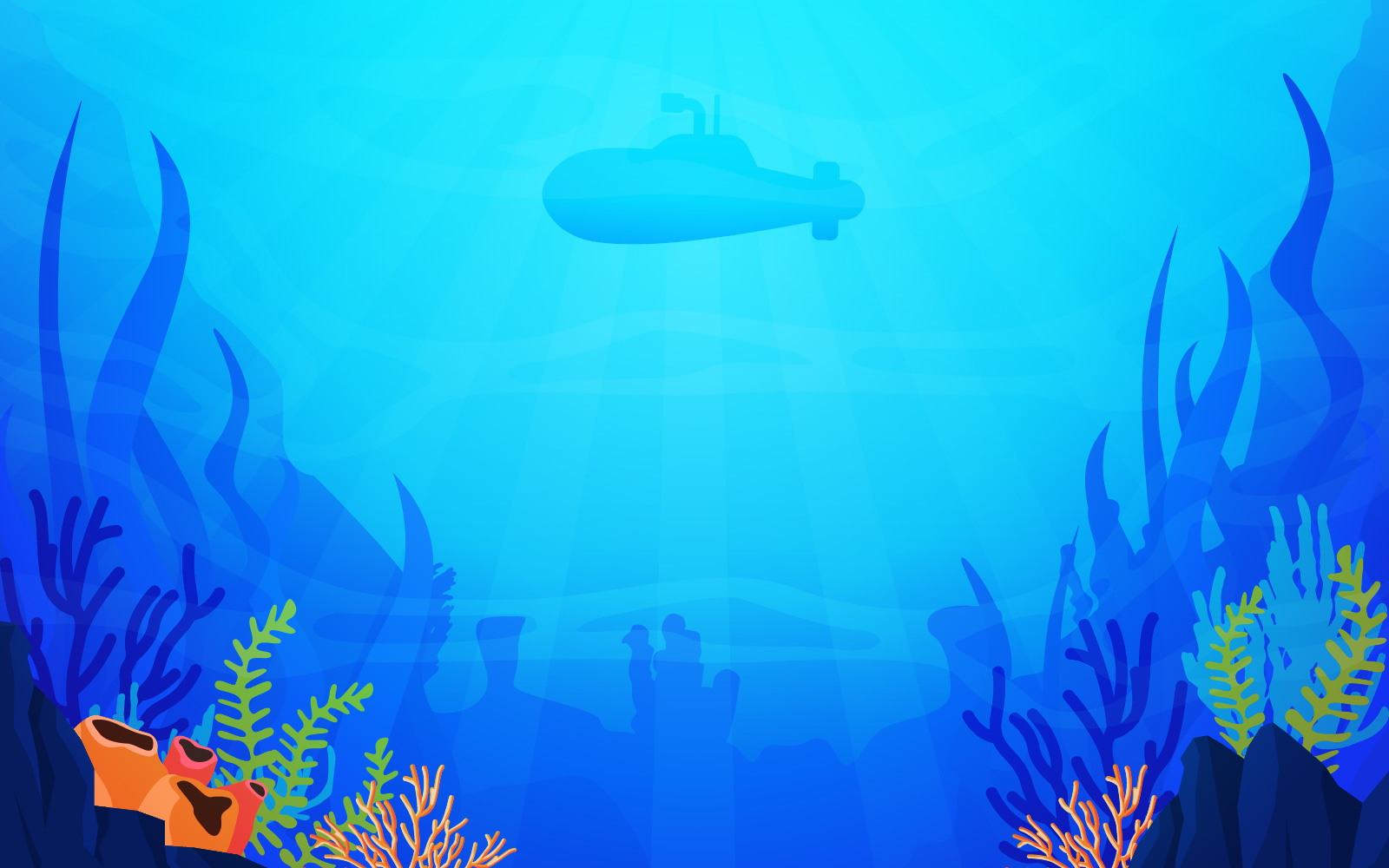 Submarine Explore Underwater - Illustration