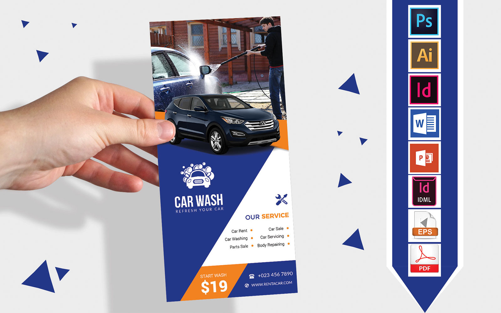 Rack Card | Car Washing DL Flyer Vol-01 - Corporate Identity Template