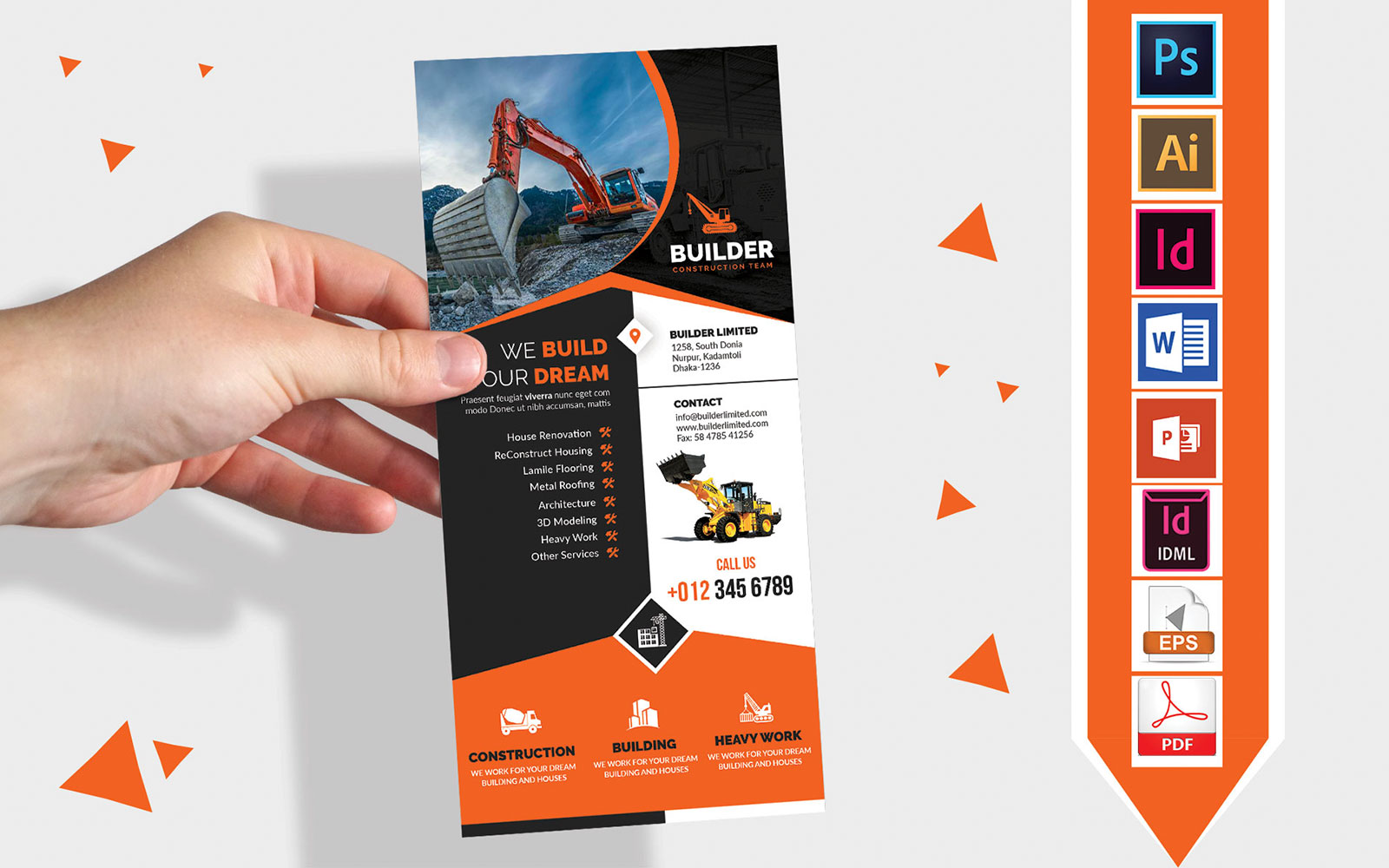Rack Card | Construction DL Flyer Vol-02 - Corporate Identity Template