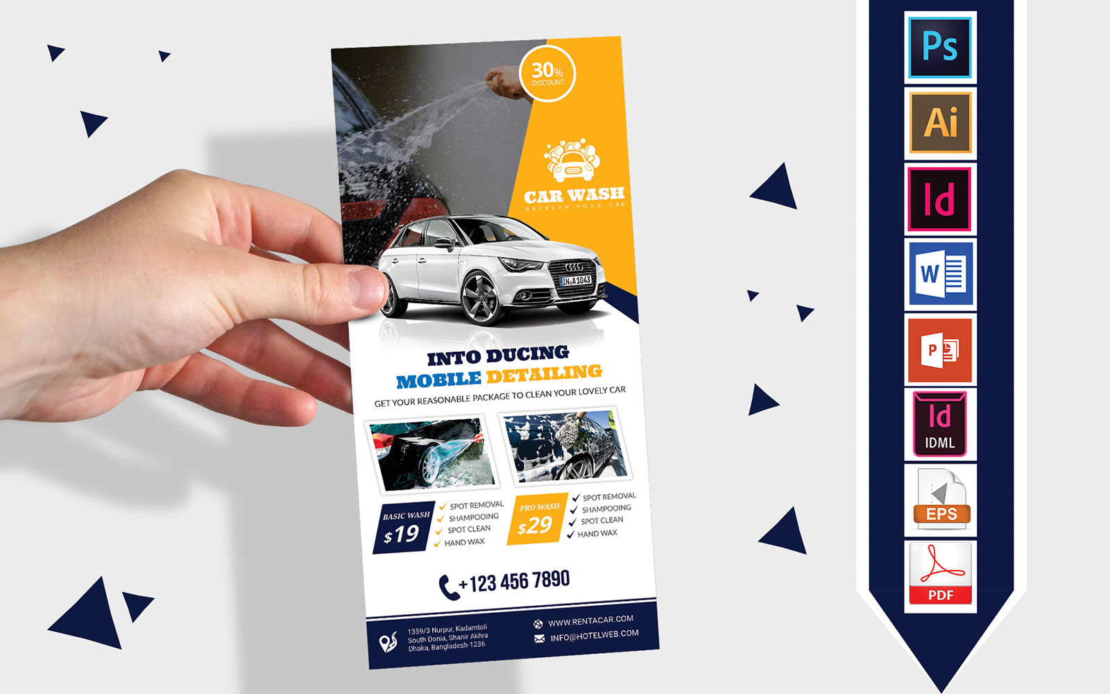 Rack Card | Car Washing DL Flyer Vol-05 - Corporate Identity Template
