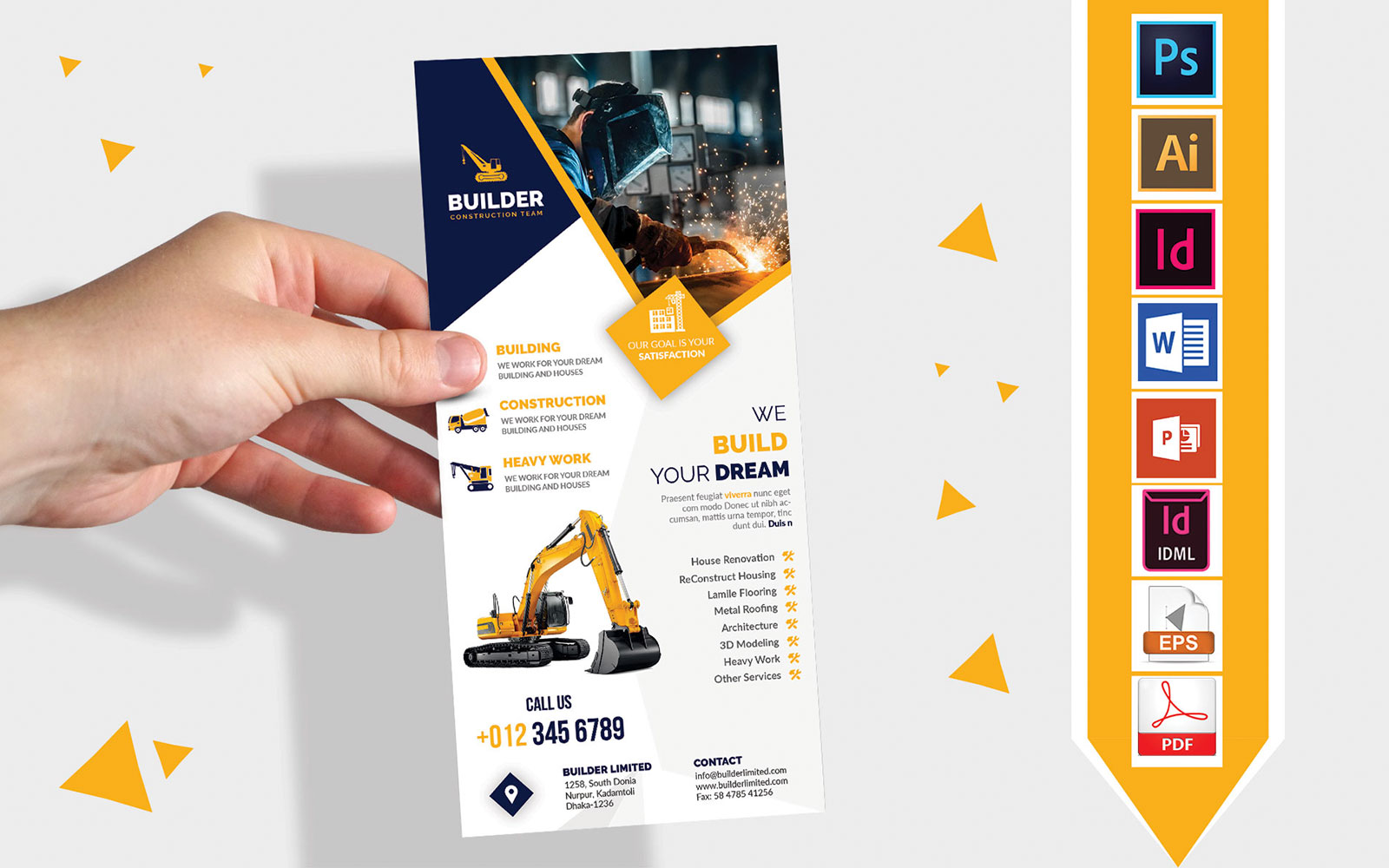 Rack Card | Construction DL Flyer Vol-01 - Corporate Identity Template