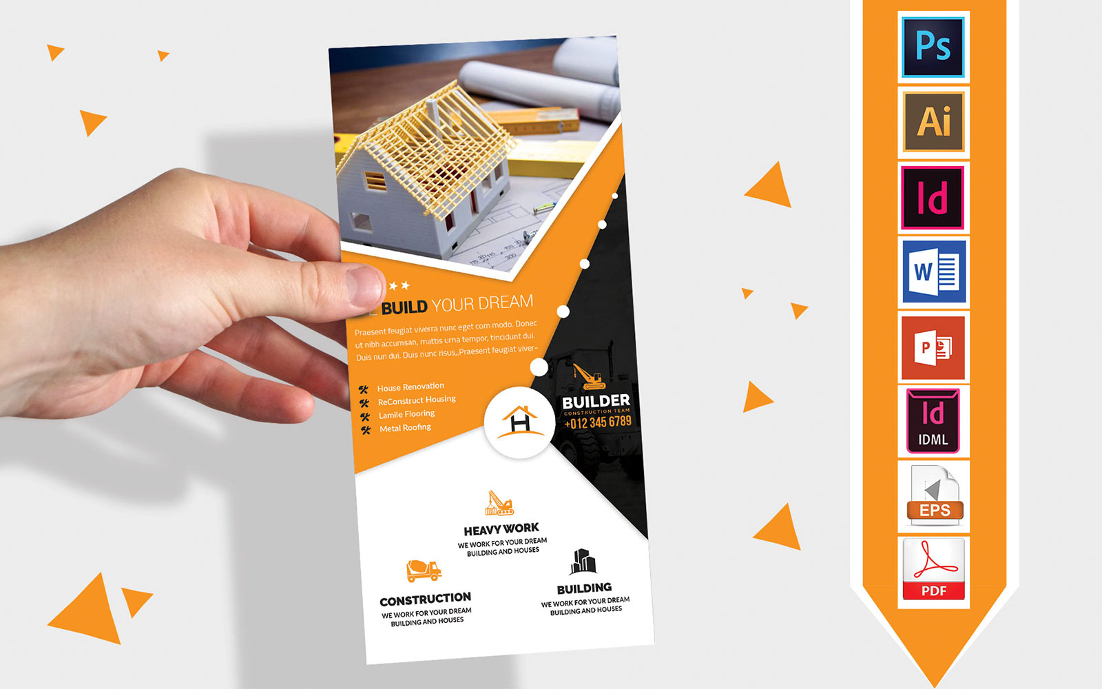 Rack Card | Construction DL Flyer Vol-03 - Corporate Identity Template