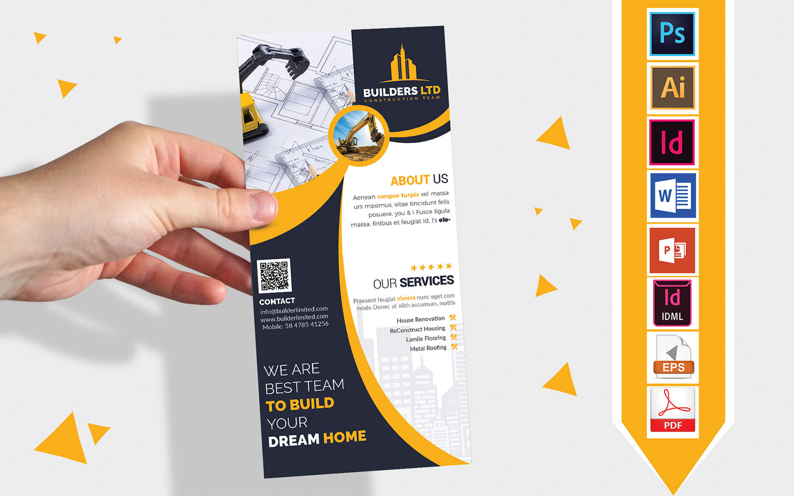 Rack Card | Construction DL Flyer Vol-07 - Corporate Identity Template