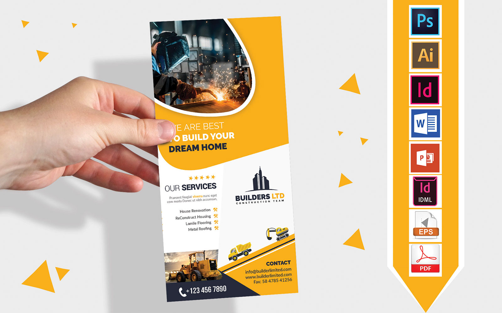 Rack Card | Construction DL Flyer Vol-06 - Corporate Identity Template