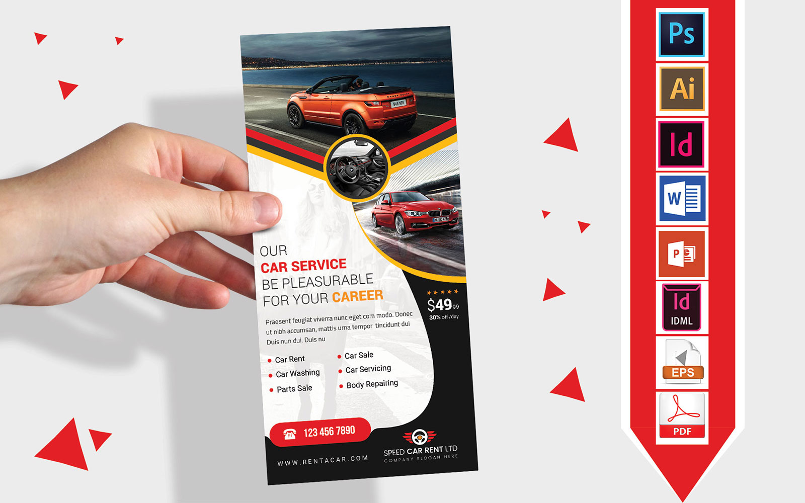 Rack Card | Rent A Car DL Flyer Vol-10 - Corporate Identity Template