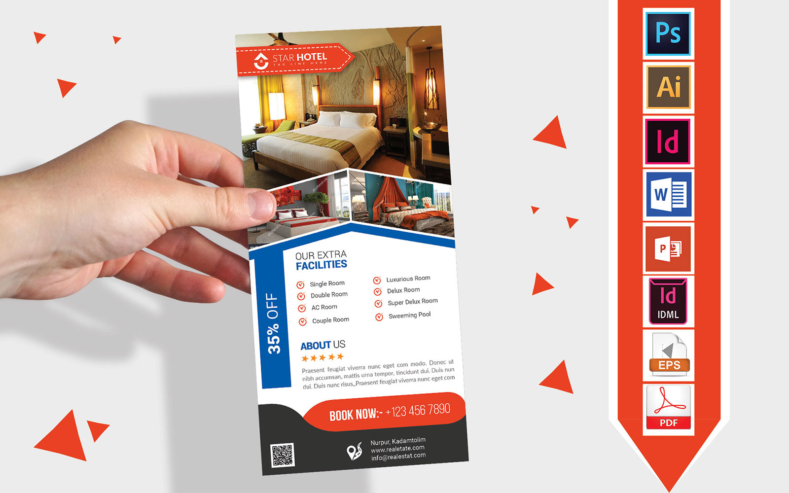 Rack Card | Hotel DL Flyer Vol-07 - Corporate Identity Template